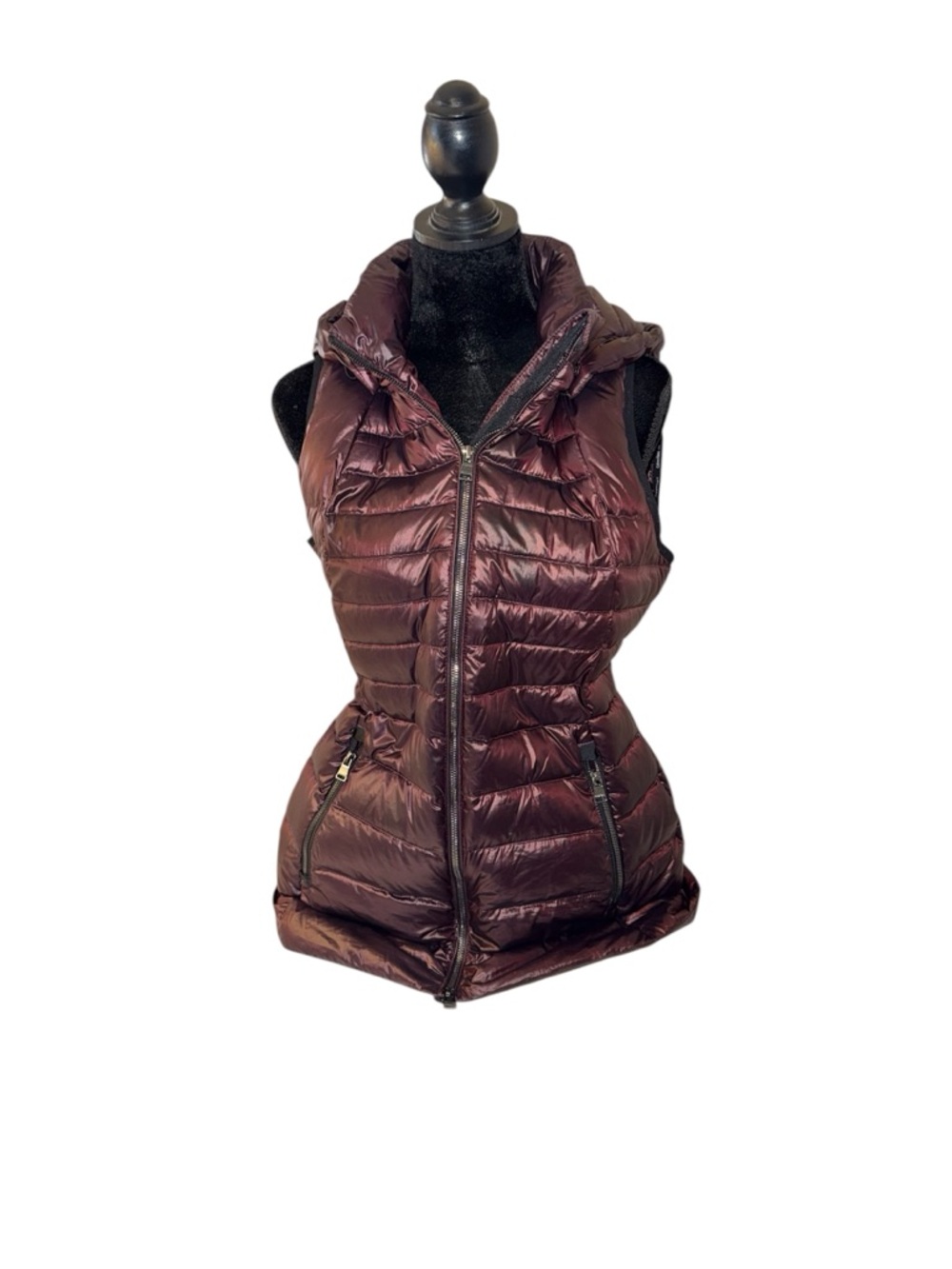 Calvin Klein Women's Quilted Hooded Puffer Vest - Wine